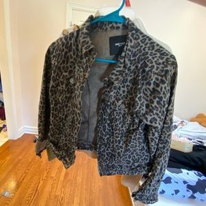 Cheetah print cropped jacket! Size medium